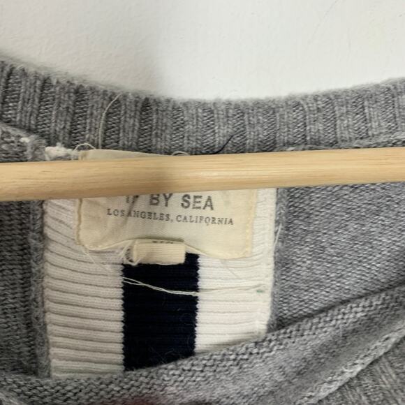 If By Sea Split Back Crew Neck Sweater Gray XS Wool Blend - Picture 5 of 6